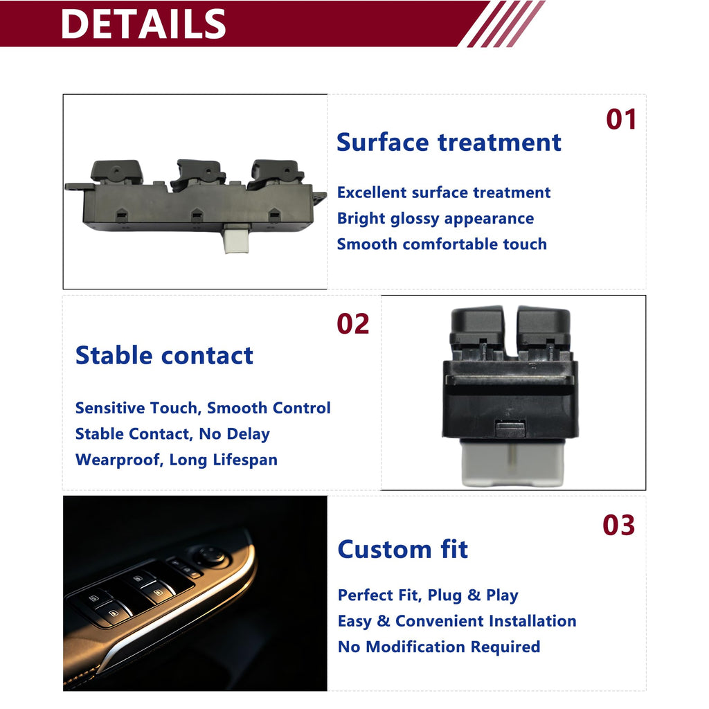 TRITAVE Power Window Switch Compatible with Hyundai 2005-07 Sonata