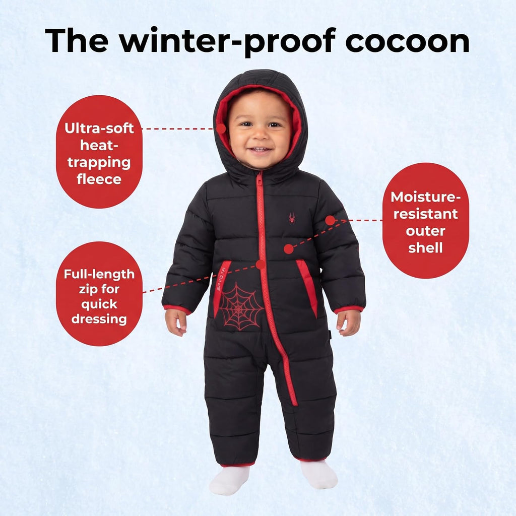 Toddler Snow Suit - Fleece Lined Baby Snowsuit, Fold-Over Cuffs | Soft-touch insulation, polar fleece inner lining