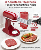 3-Adjust Stainless Steel Meat Tenderizer Attachment for KitchenAid Mixer