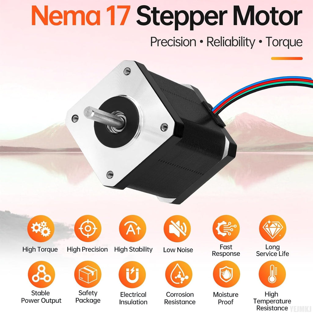 Nema 17 Stepper Motor 42x60mm 0.84Nm (118.95oz·in) 2.3A 1.5Ω Bipolar
