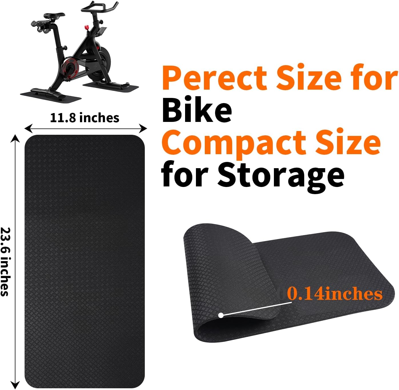 2-Pack Bike & Rowing Machine Mats, 4mm, for Peloton & Yosuda | Stability & Cushioning Reduces noise and vibration