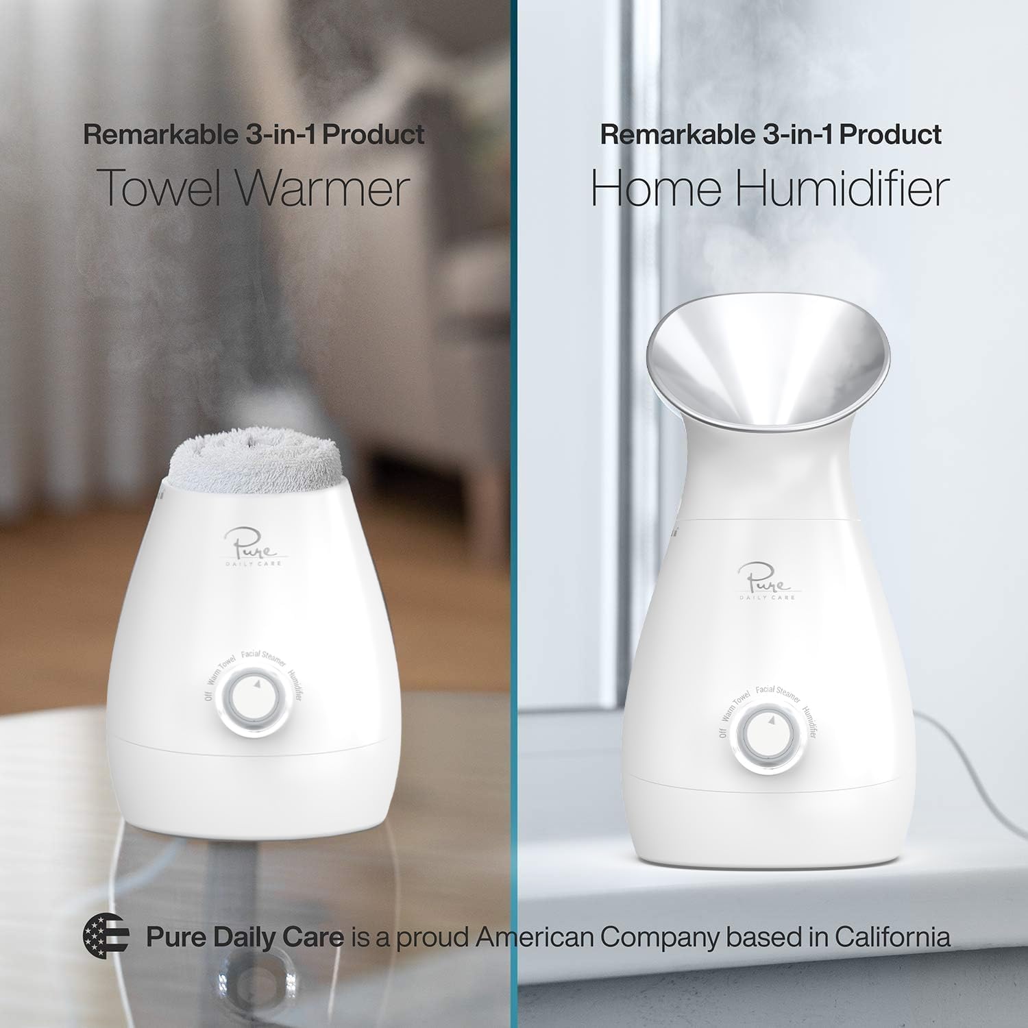 NanoSteamer Large 3-in-1 Nano Ionic Facial Steamer with Precise Temp Control - Humidifier - Unclogs Pores