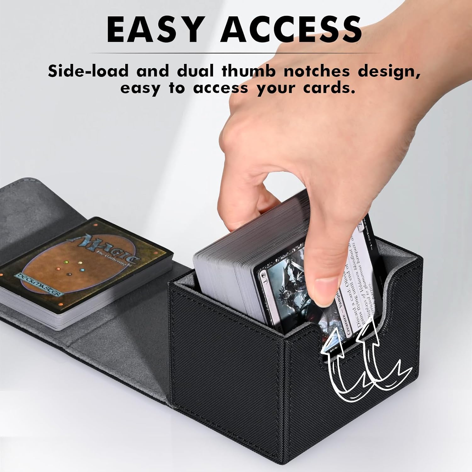 MTG Deck Box Holds 120+ Single Sleeved Cards Commander Deck Box | Card Deck Box for Trading Cards Magnetic Card