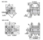 SDA50x40 Pneumatic SDA50-40mm Double Acting Compact AIR Cylinder