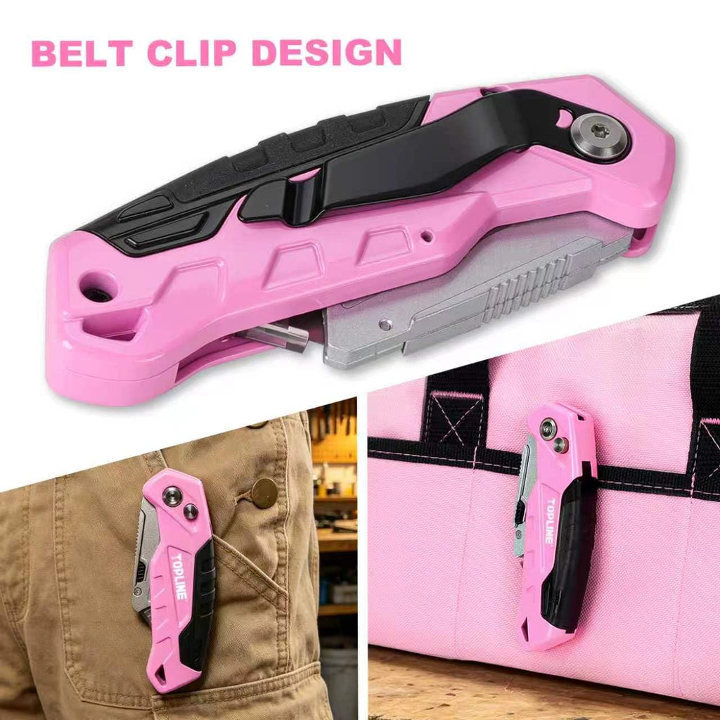 Folding Pink Utility Knife, Pocket Folding Pink Box Cutter