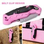 Folding Pink Utility Knife, Pocket Folding Pink Box Cutter