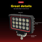 Lampzone 150W 6 Inch LED Work Lights for Truck, 12V Flood Light (Red Frame)