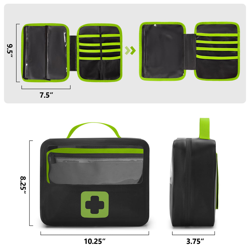 Waterproof Empty First Aid Bag with a Detachable Panel