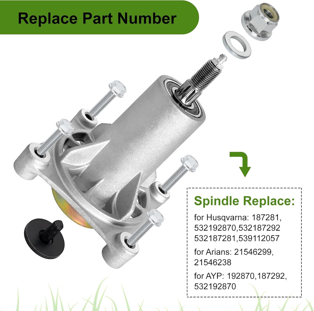 187292 Mower Spindle for 42" 46" 48" 54" Deck, 587819701 Mandrel Assembly Fits for Craftsman Hus qvarna A riens Pou LAN Pro, Replace for 192870 532187281 532187292 567253301