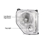 Headlight Assembly w/Fog Light Compatible with 08-12 Jeep Liberty