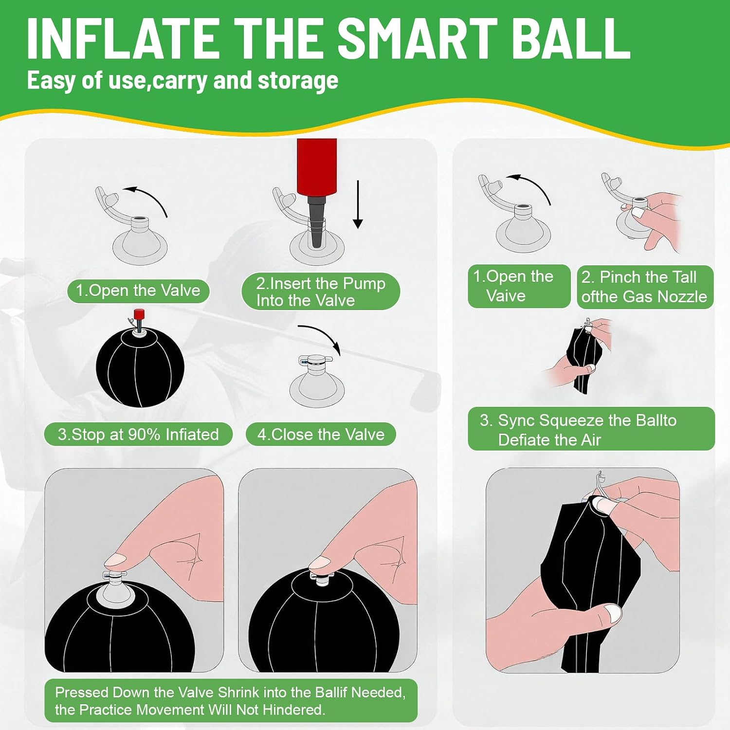 Adjustable Golf Trainer Ball Beginner Friendly Portable Golf Swing & Tempo Trainer, Indoor/Home Golf Impact &