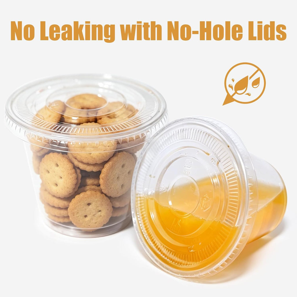 9 oz Clear Plastic Cups with Lids 50 Sets