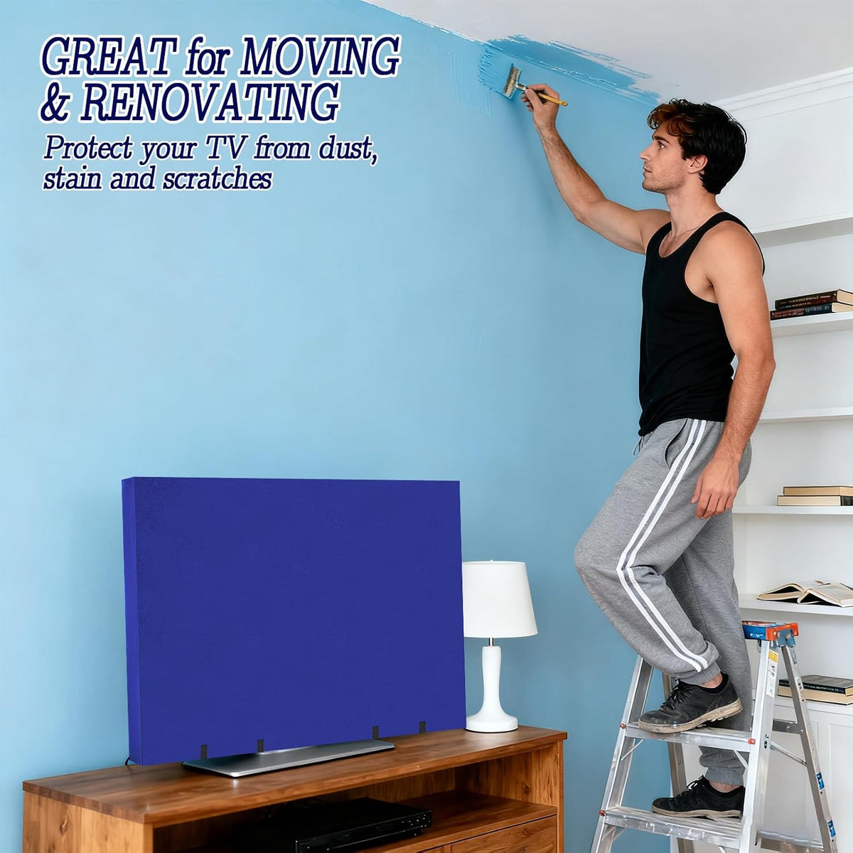 TV Cover Moving Box 60" to 65" Flat Screen Protector Dustproof & Anti-Scratch Outdoor Indoor TV Screen Protector with