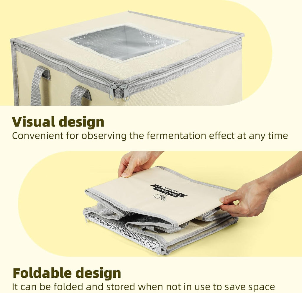 Dough Proofing Box With Precision Temperature Control - Foldable Visible Bread Proofer for Sourdough Starter, Pizza