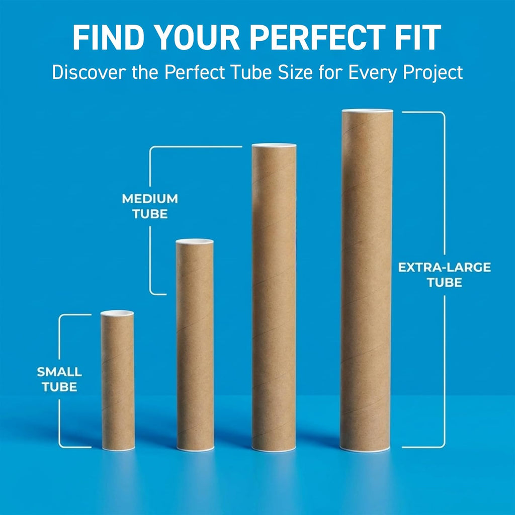 2.5 x 36 Inch Kraft Mailing Tubes with End Cap - 6 Pack