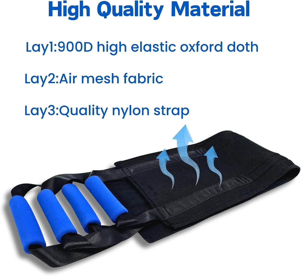 Gait Belt with Handles for Seniors, Padded Patient Transfer Lifting Straps for Home, Safety Fall Assist Devices for