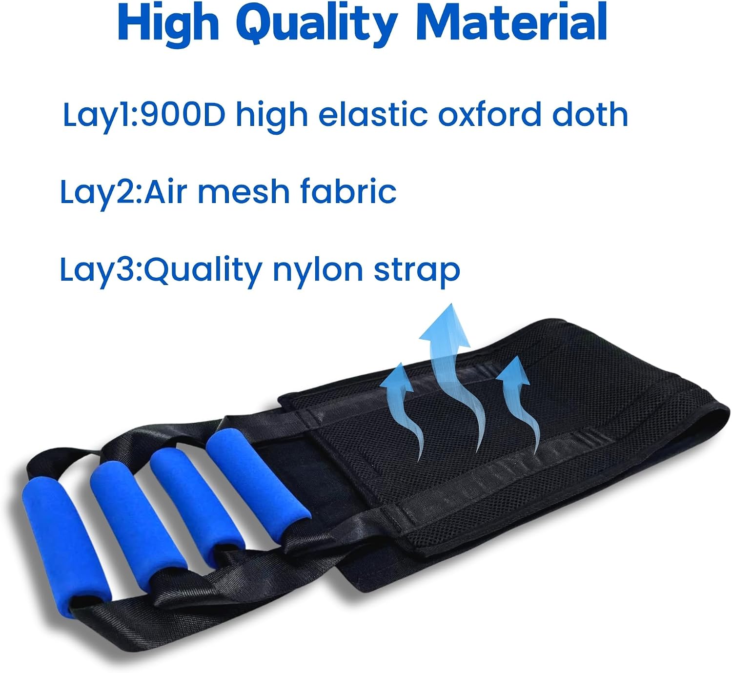 Gait Belt with Handles for Seniors, Padded Patient Transfer Lifting Straps for Home, Safety Fall Assist Devices for