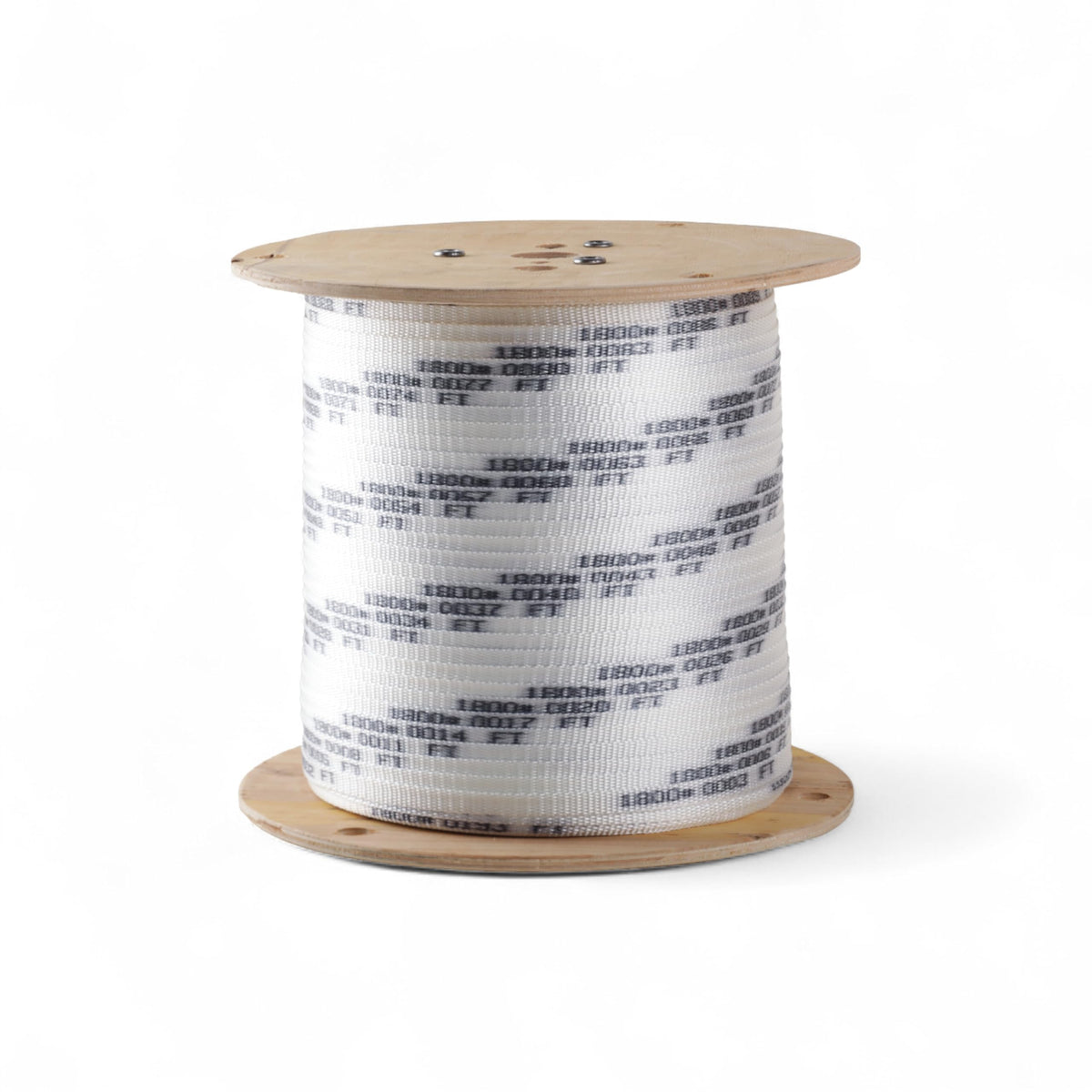 ESK Packaging Conduit Measuring Pull Tape – 1/2 Inch x 500 ft – 1250#, Wooden-Reel, Low-Stretch, Pre-Lubricated Polyester Pull Tape | Foot-Marked | Underground Conduit & Wire Pull String