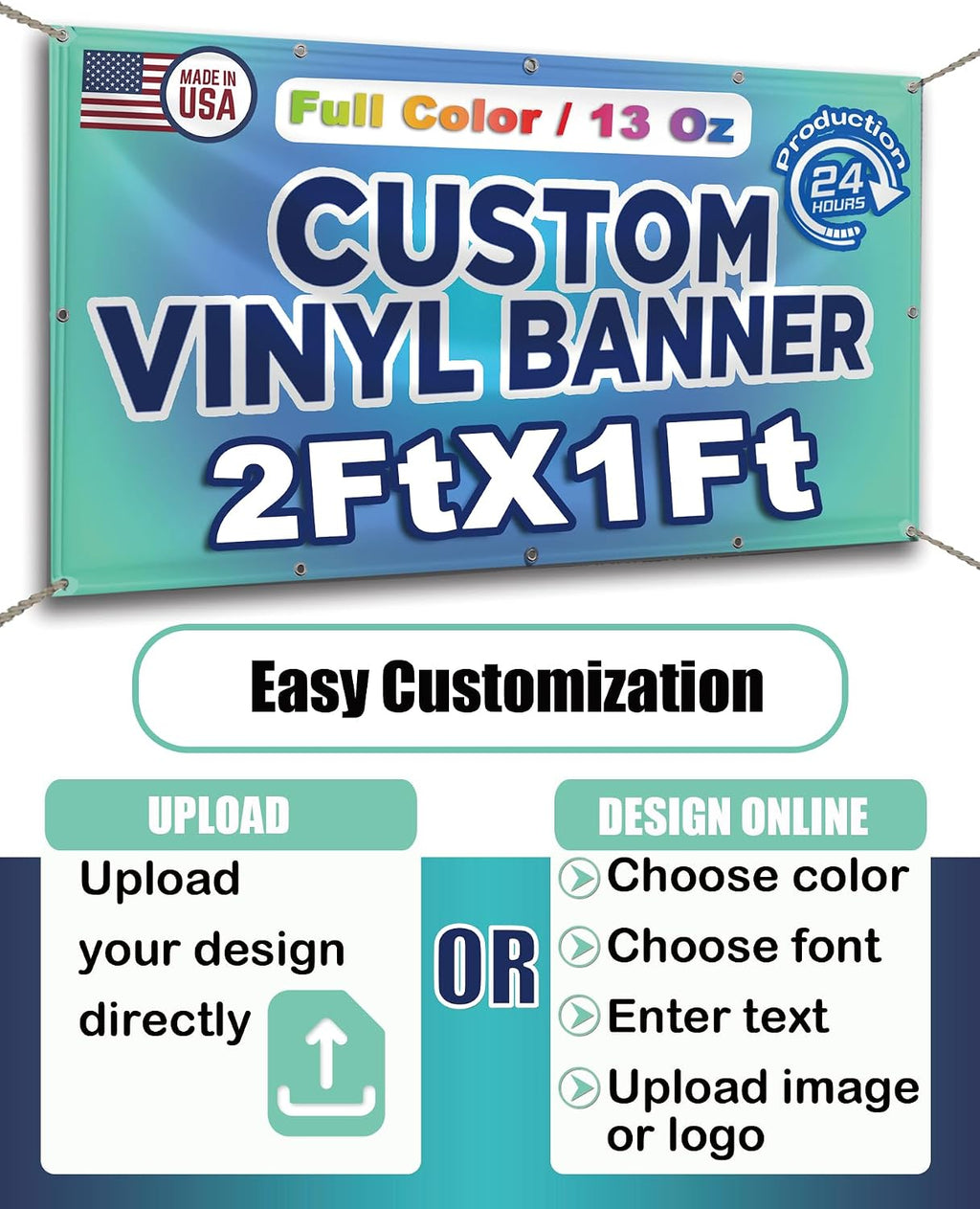 Custom Vinyl Banner | 2'X1' to 20'X10' | Personalized Signs for Business, Birthdays, Weddings, Events, Outdoor &