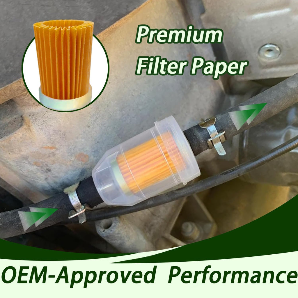 Universal 1/4 Fuel Line Kit, 3.3 Feet with 2 Magnetic Inline Fuel Filters, 8 Hose Clamps, for Small Engines