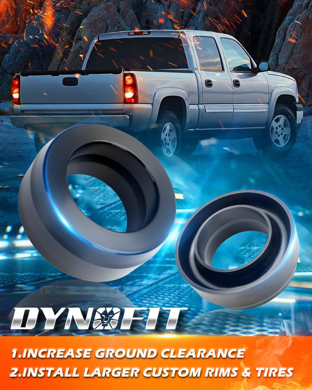 Dynofit 3" Front Leveling Lift Kit for 1999-2006 Chevy Silverado 1500 2WD