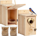 2PC Cedar Bluebird Houses for Outside with Nesting Material