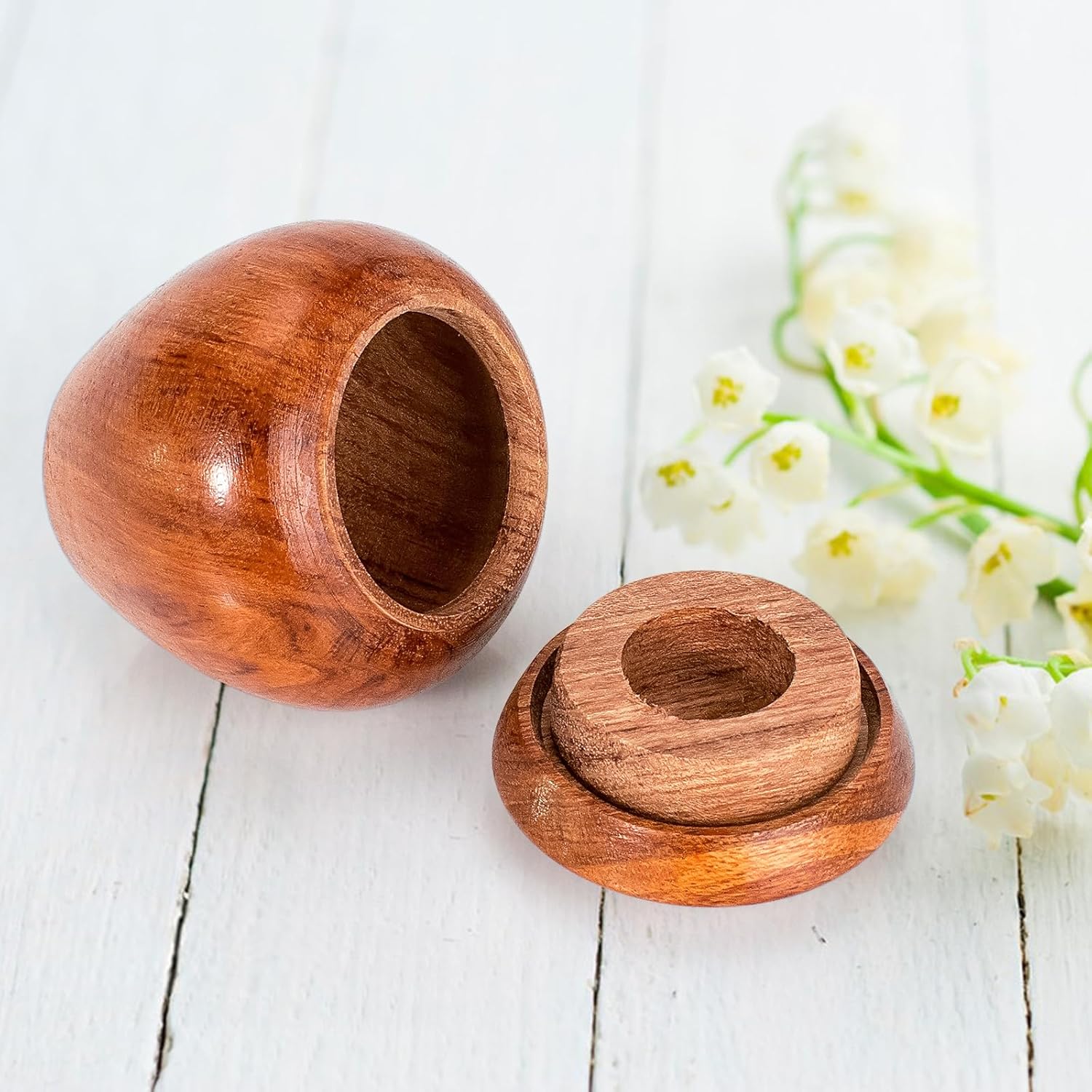 2 Packs Wooden Small Urns for Human Ashes Keepsake, Mini Cremation Urn for Adult Male Female Pet,Keepsake Wood Urns