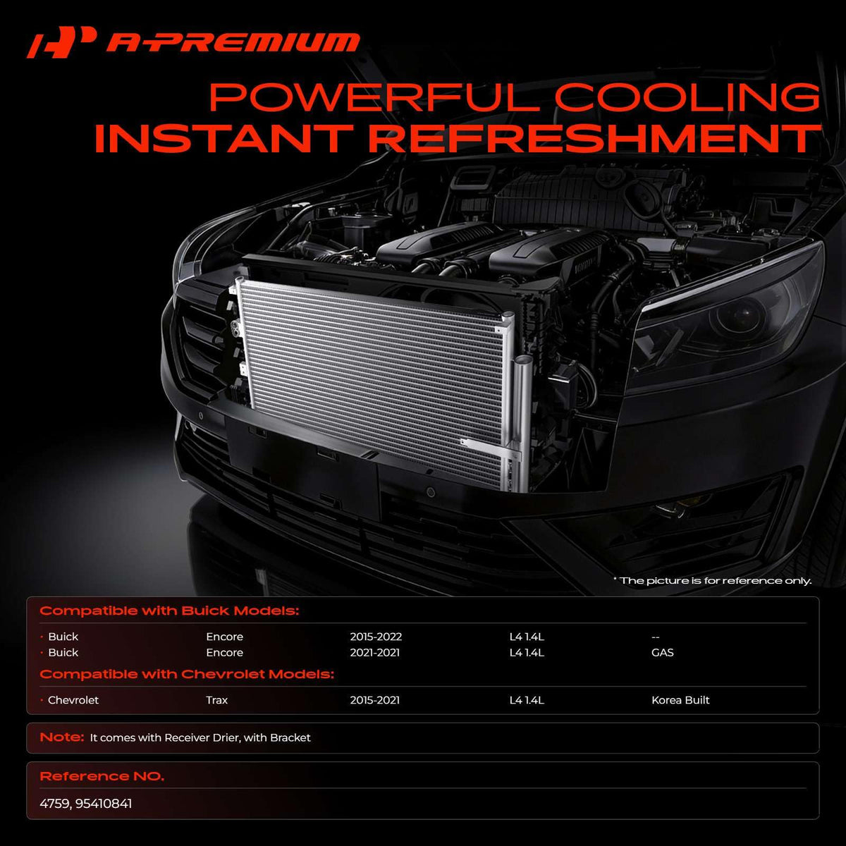 A-Premium Air Conditioning Condenser Compatible with Buick & Chevrolet