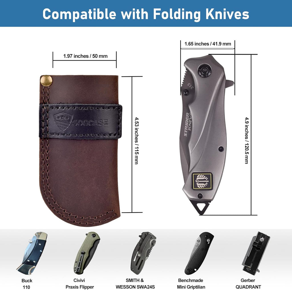 Leather Knife Sheath Belt Series - Durable, Well Made, Nice Leather, Easy and Quick Access to the Knife, Suitable for