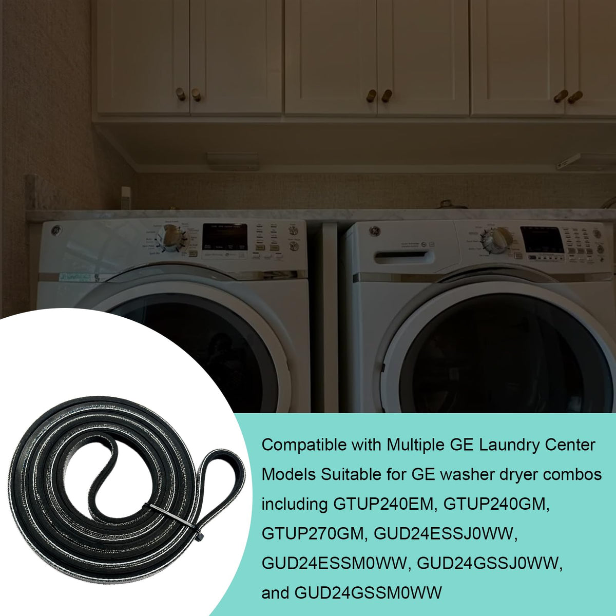 Upgraded WE12M51 2216436 Dryer Drum Belt Compatible with GE Dryer