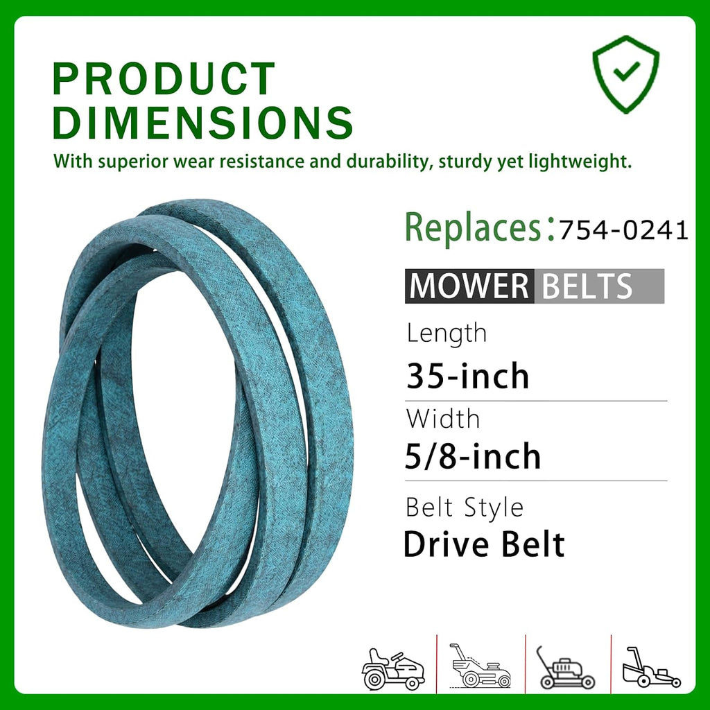 754-0241 954-05040 754-0241A Upper Drive Belt 5/8'' x 35-1/4''