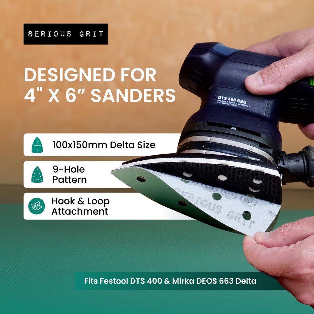 Serious Grit - 4" x 6" Delta P800 Grit Sanding Sheets - 50 Pack Box