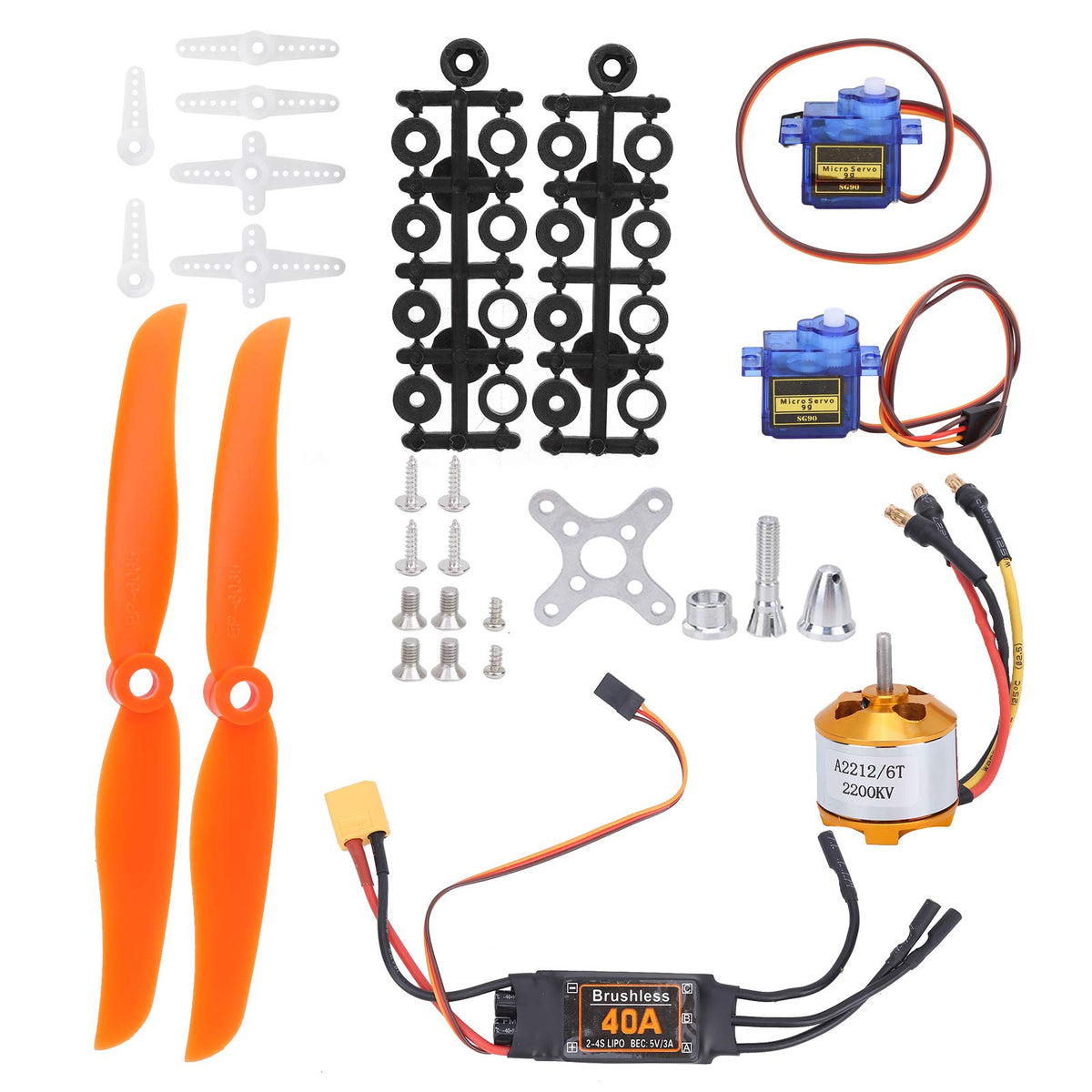 Chazcool RC Plane Motor Kit, 2212 Brushless Motor RC Airplane Kit
