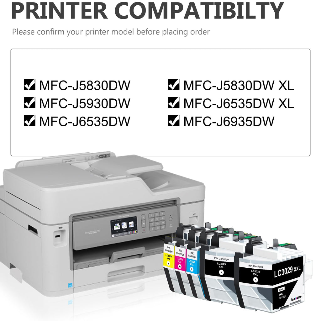LC3029XXL Ink Cartridges Replacement for Brother LC3029 XXL