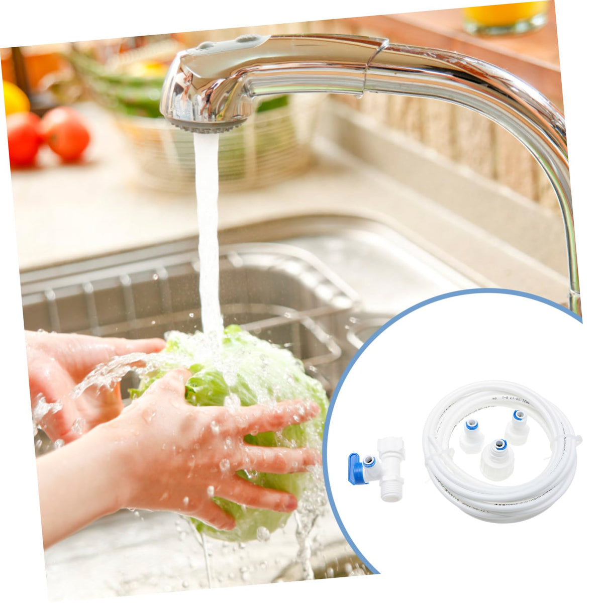 Ice Maker Water Line Connector Kit with Three-way Valve