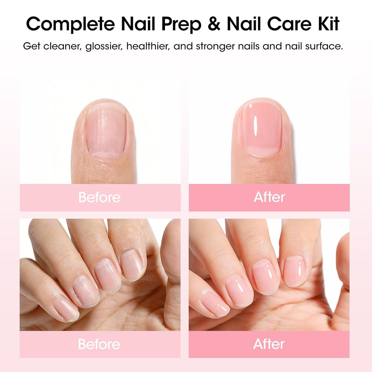 Nail Care Kit with 10PCS Manicure Tools: Nail Strengthener Sakura