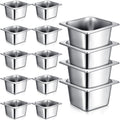 22 Pcs 1/6 Size Pan 4 Inch Deep Metal Hotel Steam Table Pan Bulk Set