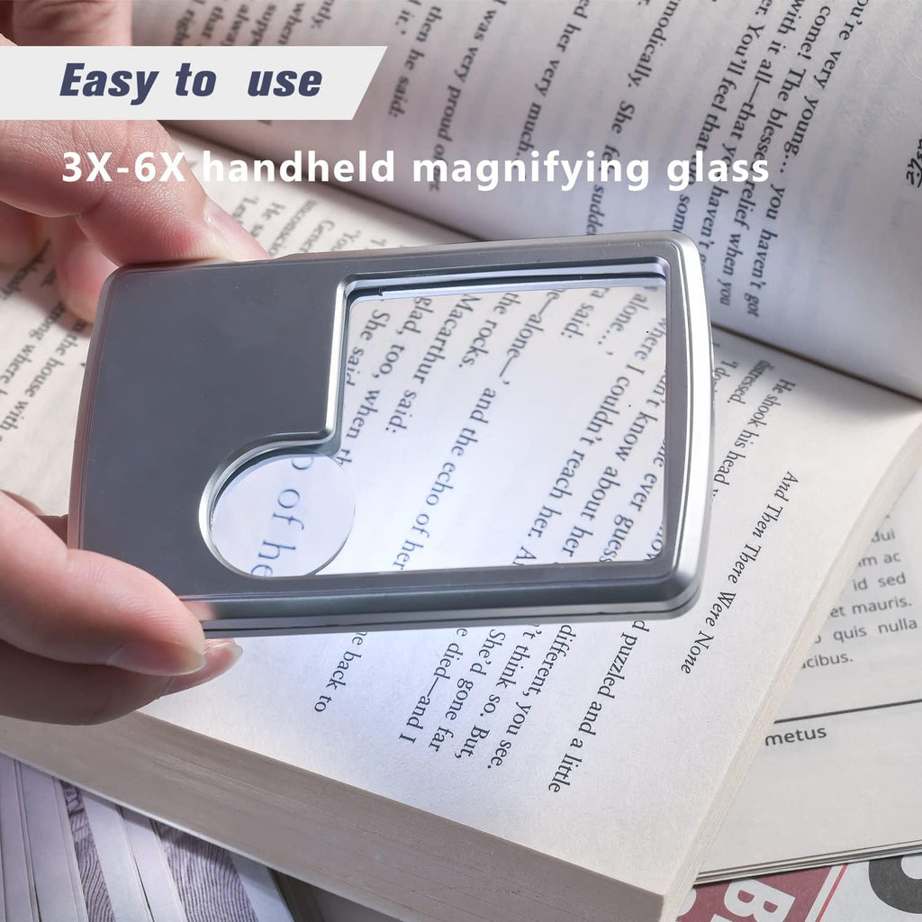 3X 6X Loupe Magnifier Magnifying Glass Pocket Coin Jewelers Supplies | 2 Pcs,3X,6X,slide-out,eye loupe,with