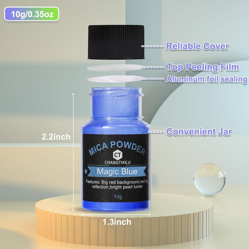 Mica Powder - 81 Colors - 10g/Bottle of Natural Pigment Powder | for Epoxy Resin，Soap Making，Candle Making,Car