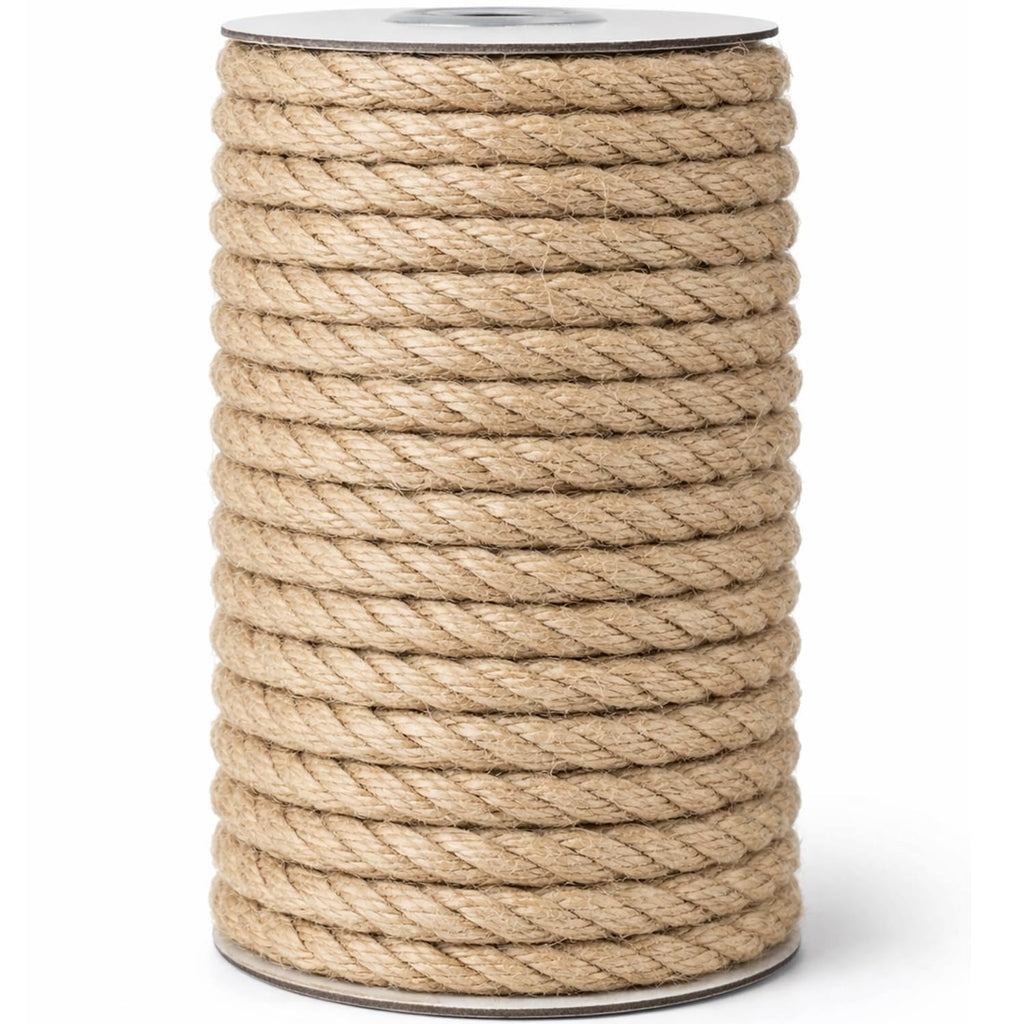 Thick Jute Twine, 8mm x 50FT Heavy Duty for Cat Scratching Posts
