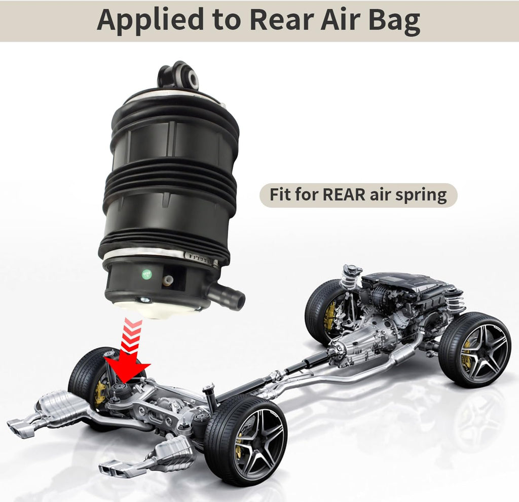 2PCS Rear Air Spring Bag Suspension Kit for Mercedes Benz 2003-2011 W211 W219 E320 E350 E500 E550 E55 AMG E63 AMG CLS500 CLS550 CLS63 AMG CLS55 AMG, Suspension Airbag 2113200725 2113200825