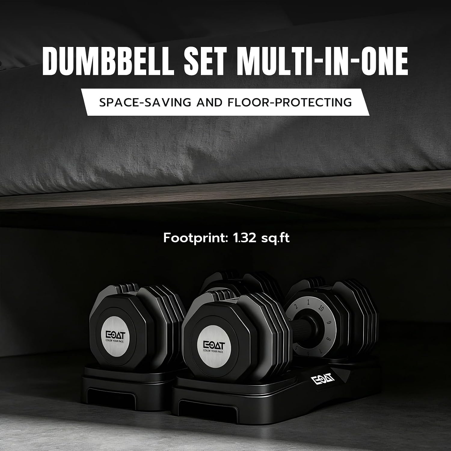 22/33 lbs Pair/Single Adjustable Dumbbells Set,Premium Quick Adjust, 10 in 1 Adjustable Dumbbell Set for Men and