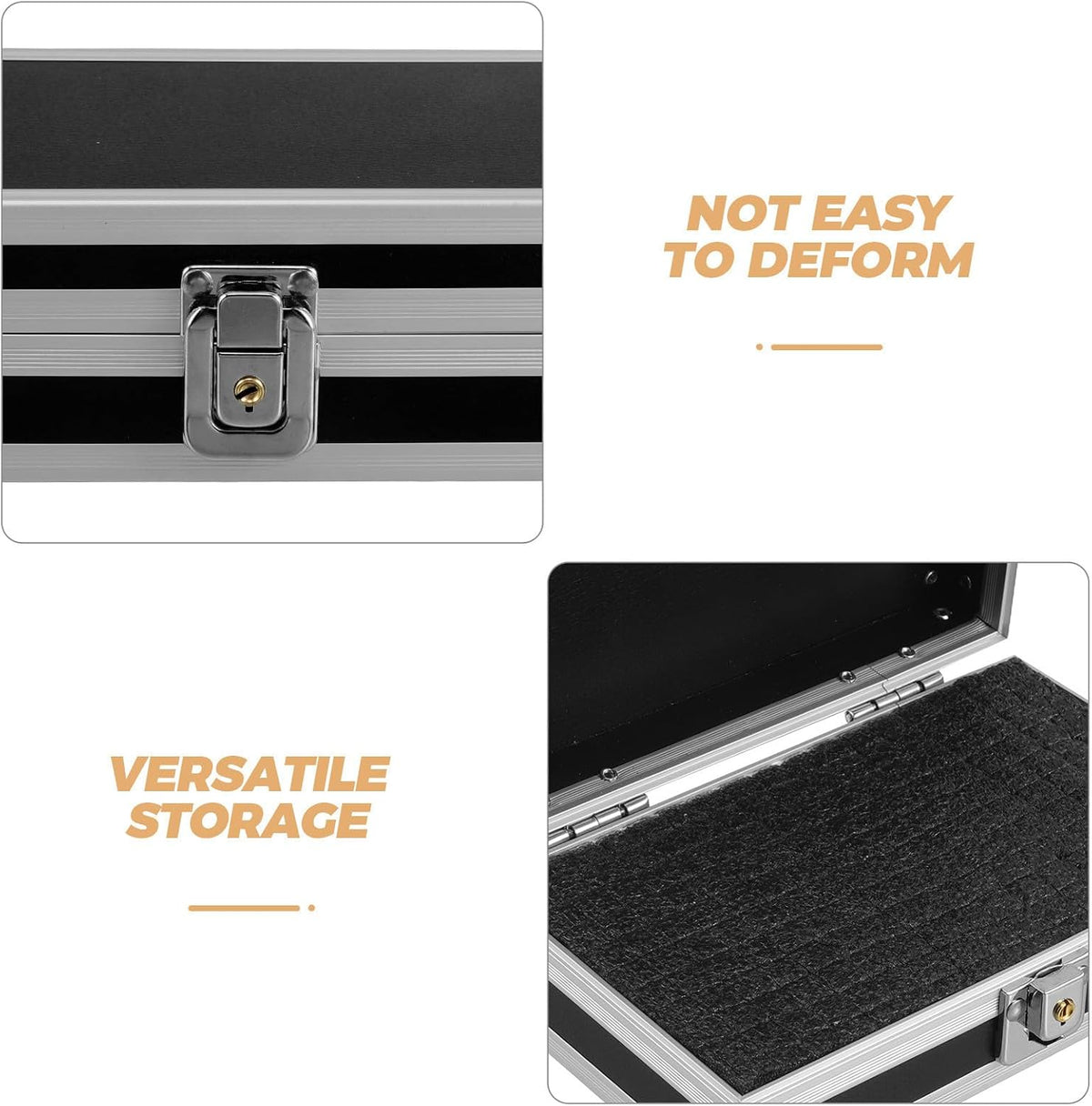 7-inch Aluminum Alloy Protective Case with Foam Insert Lockable Briefcase