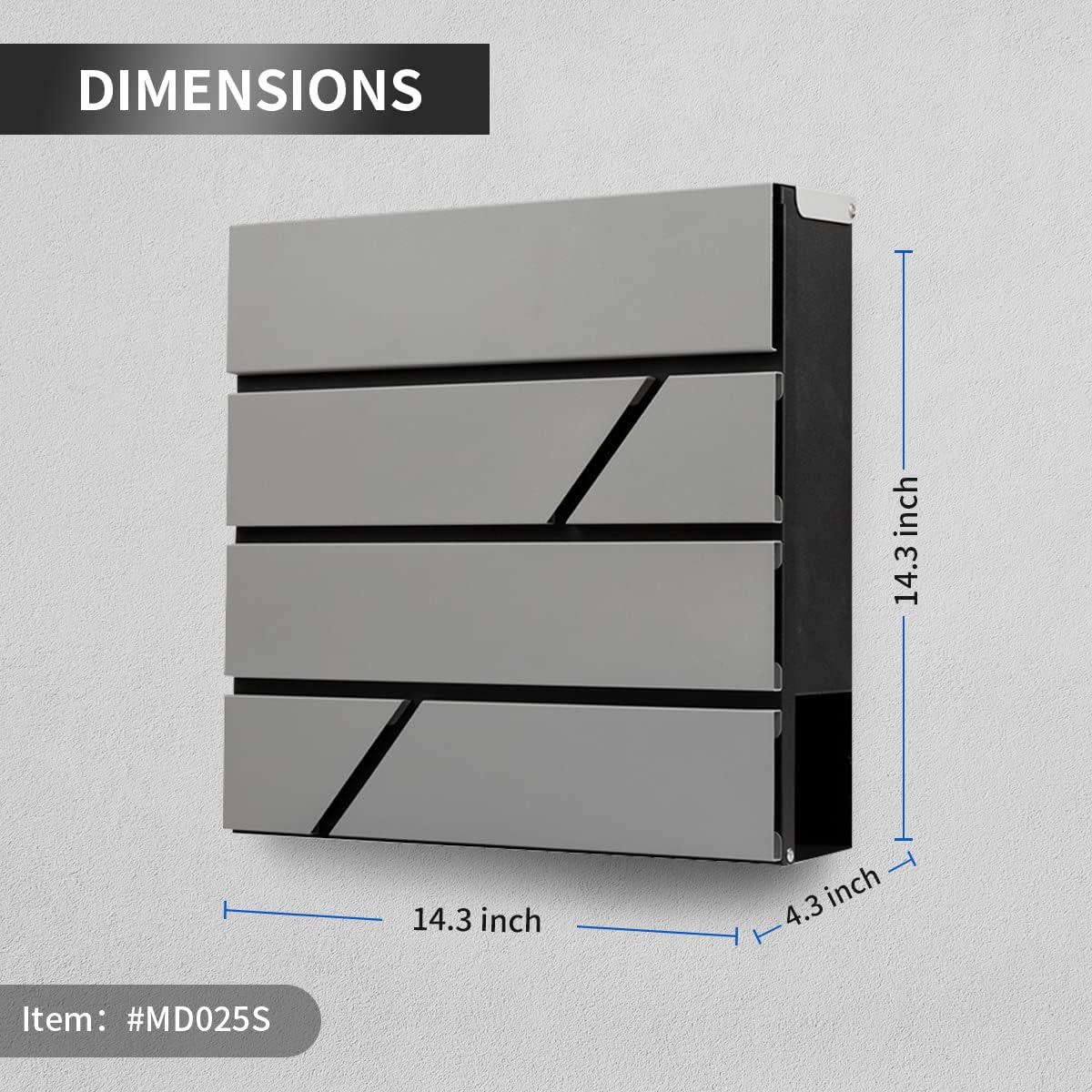 Mailbox Wall Mount,Large Capacity Locking Mailbox for Outside,Galvanized Steel Cover and Rust-Proof Metal Post Box