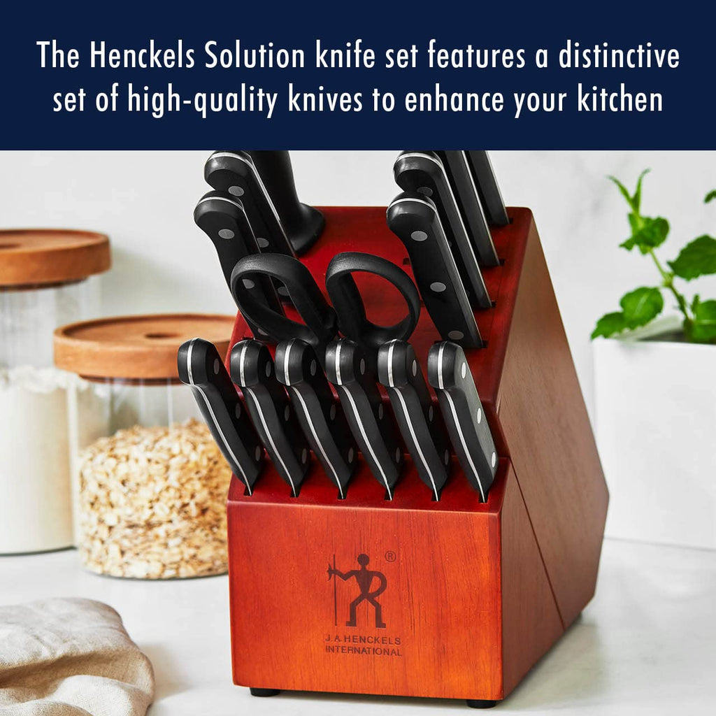 Solution 15 pc Knife Set, Razor-Sharp, German Engineered, Brown