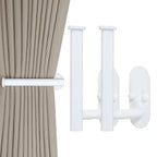 2 Pcs Adhesive Curtain Holdbacks, Screw-in Curtain Tiebacks, White