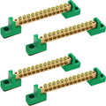 Neutral Bar, 4 Pack 12-Position Brass Terminal Block
