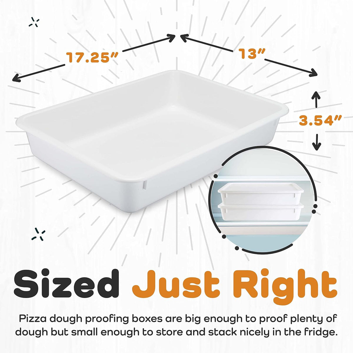 Pizza Dough Proofing Box, Commercial Grade 17.25" x 13", 2 Trays and Covers