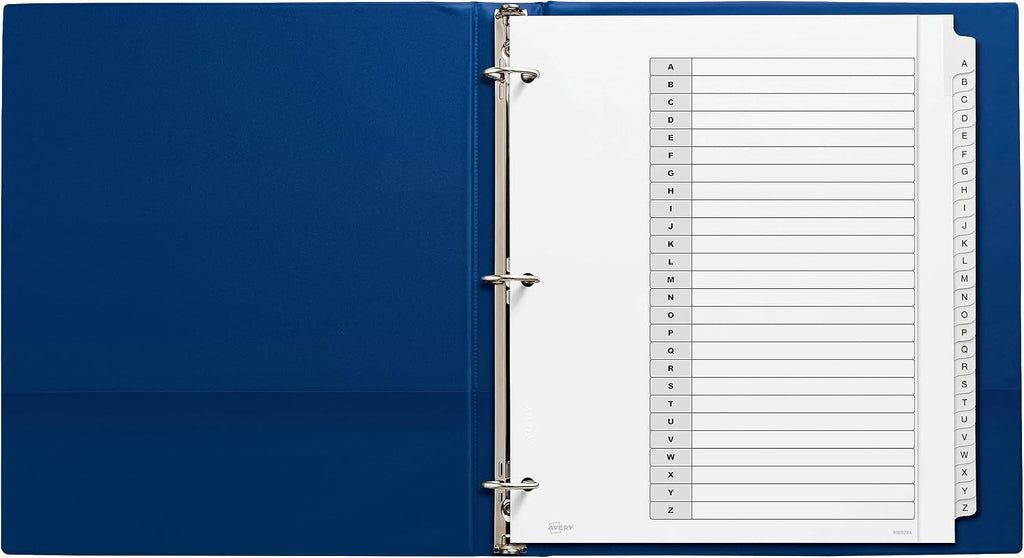 5-Tab Extra Wide Binder Dividers, Easy Print & Apply Clear Label Strip, Index Maker,White, 5 Sets (11440)