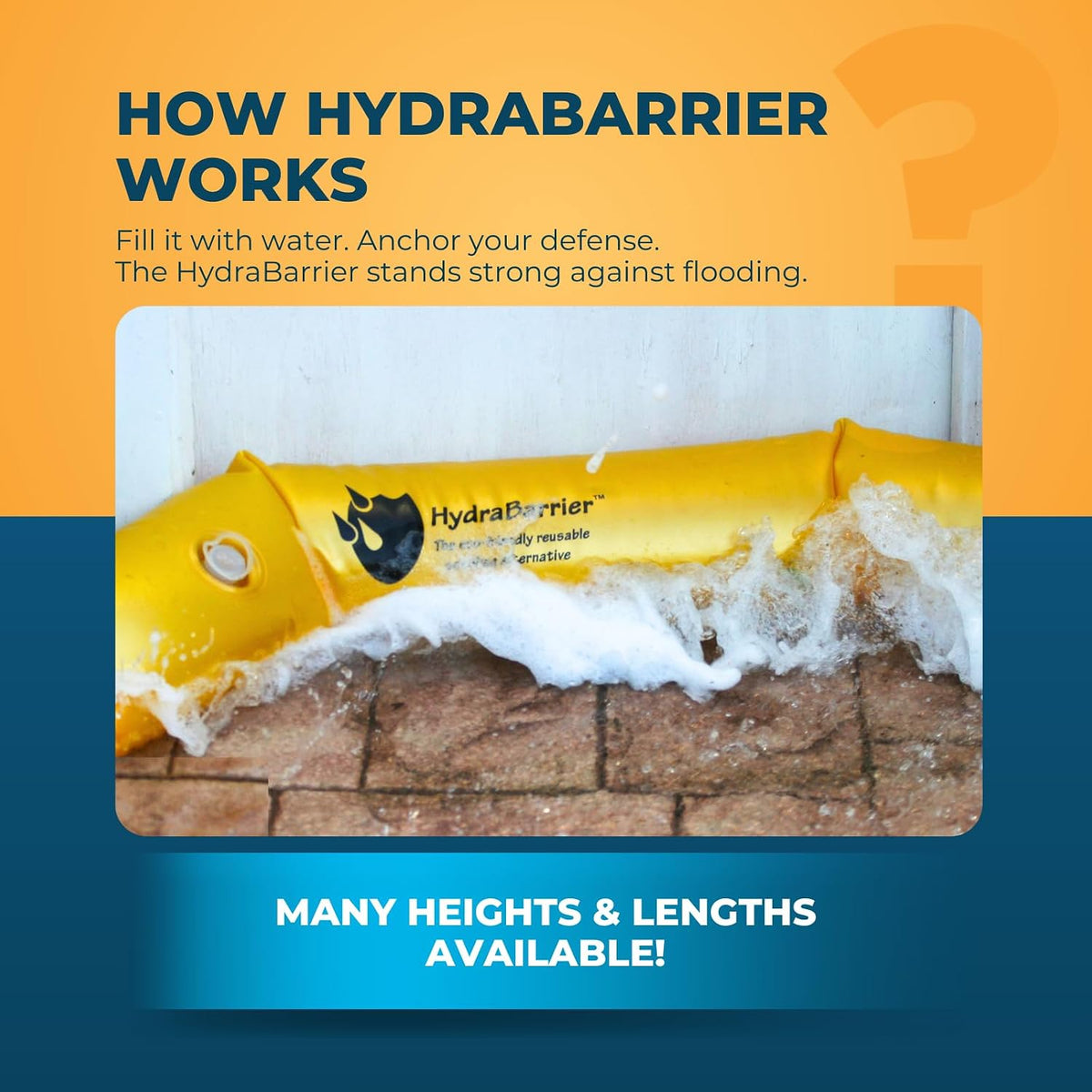 The Original HydraBarrier Ultra Flood Barrier – 6 ft Long x 6 in High – Light, Reusable Sandbag Alternative – Flood